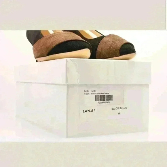 Simply Soles Layla Black Chocolate Suede Heel - Picture 6 of 6